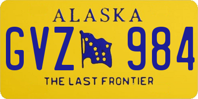 AK license plate GVZ984