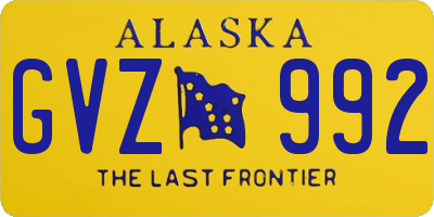 AK license plate GVZ992