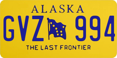 AK license plate GVZ994