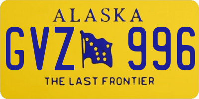 AK license plate GVZ996