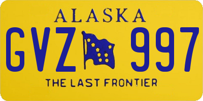 AK license plate GVZ997