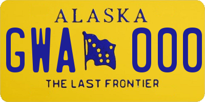 AK license plate GWA000