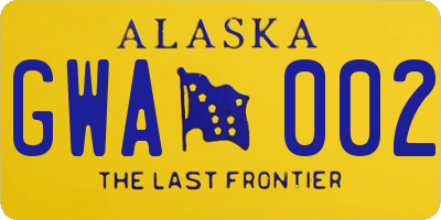 AK license plate GWA002