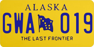 AK license plate GWA019