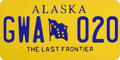 AK license plate GWA020