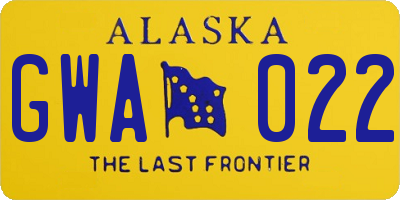 AK license plate GWA022