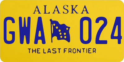 AK license plate GWA024