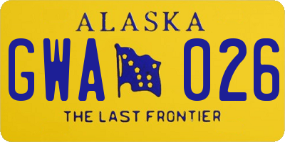 AK license plate GWA026