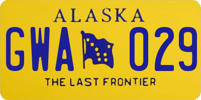 AK license plate GWA029