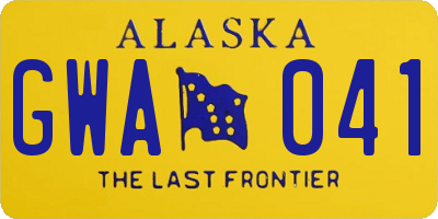 AK license plate GWA041