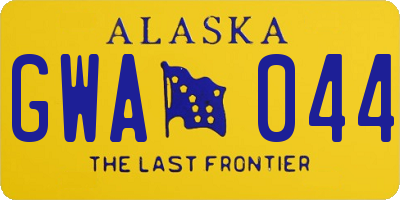 AK license plate GWA044