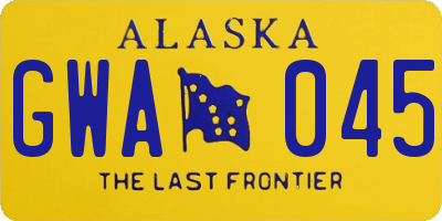 AK license plate GWA045