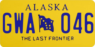 AK license plate GWA046