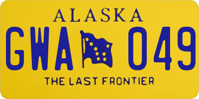 AK license plate GWA049