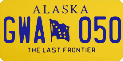 AK license plate GWA050