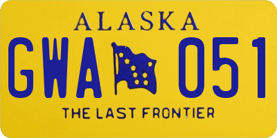 AK license plate GWA051