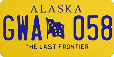 AK license plate GWA058