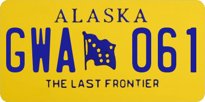 AK license plate GWA061