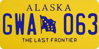 AK license plate GWA063