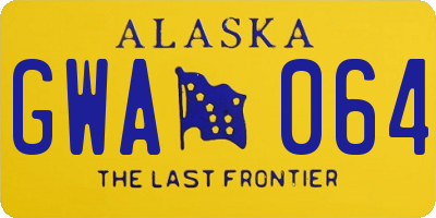 AK license plate GWA064