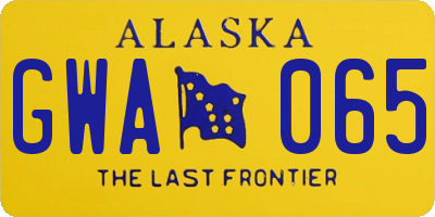 AK license plate GWA065