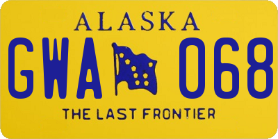 AK license plate GWA068
