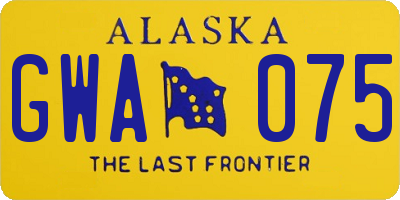 AK license plate GWA075