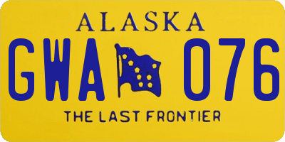AK license plate GWA076