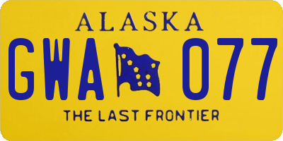 AK license plate GWA077