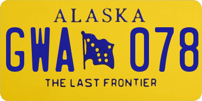 AK license plate GWA078