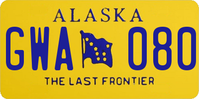 AK license plate GWA080
