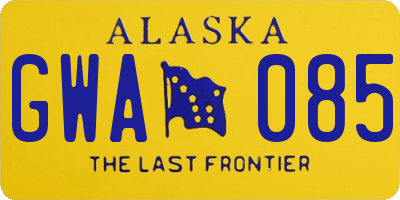 AK license plate GWA085