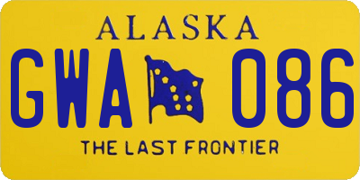 AK license plate GWA086