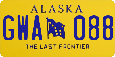 AK license plate GWA088