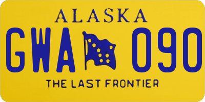 AK license plate GWA090