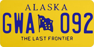 AK license plate GWA092