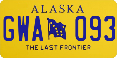 AK license plate GWA093