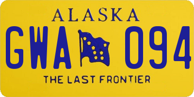 AK license plate GWA094