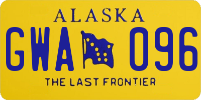 AK license plate GWA096