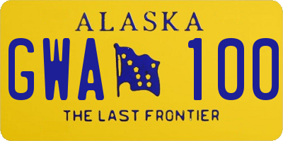 AK license plate GWA100