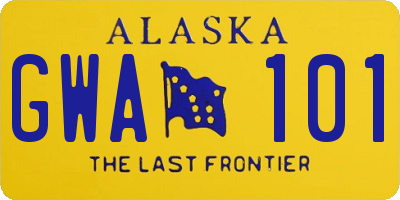 AK license plate GWA101