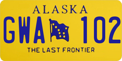 AK license plate GWA102