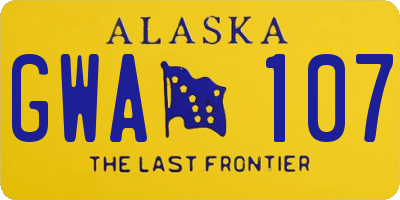 AK license plate GWA107