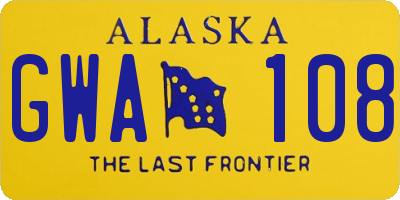 AK license plate GWA108