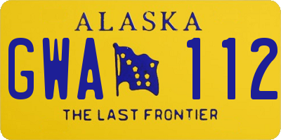 AK license plate GWA112