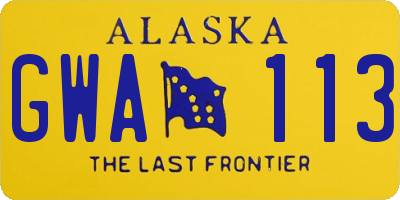 AK license plate GWA113