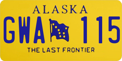 AK license plate GWA115