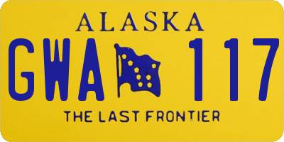 AK license plate GWA117