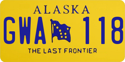 AK license plate GWA118
