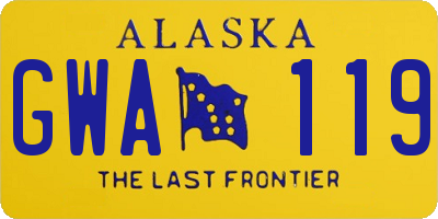 AK license plate GWA119